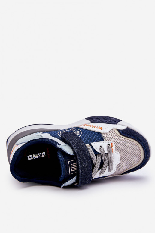 Vaikiški Sneakers modelio batai Memory Foam System Big Star LL374225 tamsiai mėlynos spalvos Vaikiški Sneakers modelio batai Memory Foam System Big Star LL374225 tamsiai mėlynos spalvos