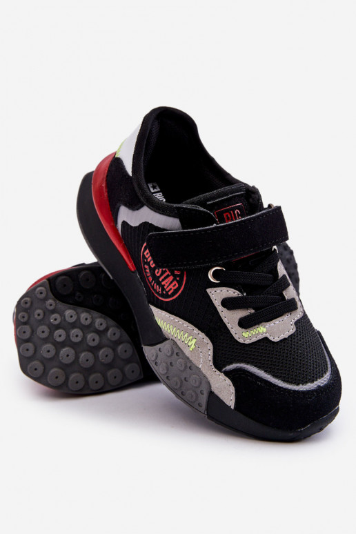 Vaikiški Sneakers modelio batai Memory Foam System Big Star LL374224 juodos spalvos Vaikiški Sneakers modelio batai Memory Foam System Big Star LL374224 juodos spalvos
