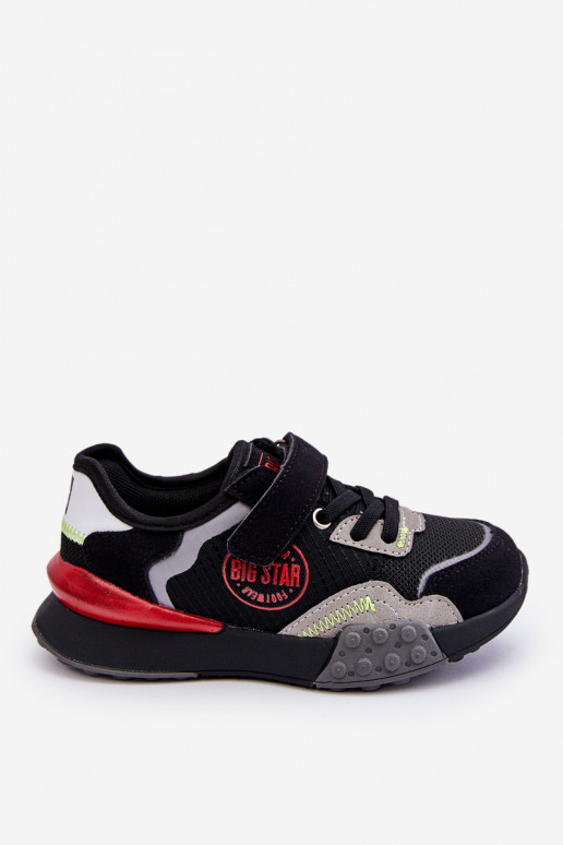 Vaikiški Sneakers modelio batai Memory Foam System Big Star LL374224 juodos spalvos Vaikiški Sneakers modelio batai Memory Foam System Big Star LL374224 juodos spalvos