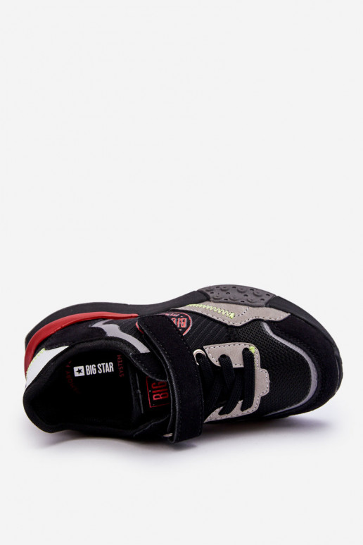 Vaikiški Sneakers modelio batai Memory Foam System Big Star LL374224 juodos spalvos Vaikiški Sneakers modelio batai Memory Foam System Big Star LL374224 juodos spalvos