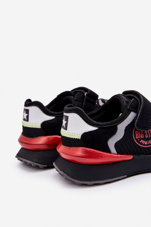 Vaikiški Sneakers modelio batai Memory Foam System Big Star LL374224 juodos spalvos Vaikiški Sneakers modelio batai Memory Foam System Big Star LL374224 juodos spalvos