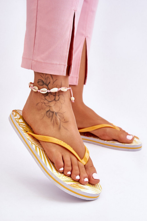 Madingos šlepetės Big Star LL274819 geltonos spalvos