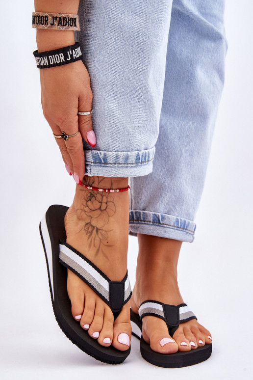 Šlepetės su platforma Big Star LL274781 juodos spalvos