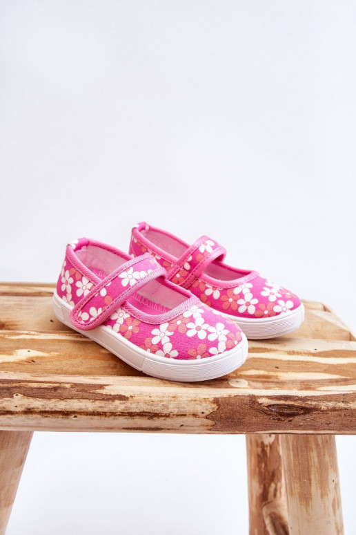 Vaikiškos balerinos su gėlių raštais rožinės spalvos Noah