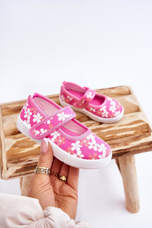 Vaikiškos balerinos su gėlių raštais rožinės spalvos Noah