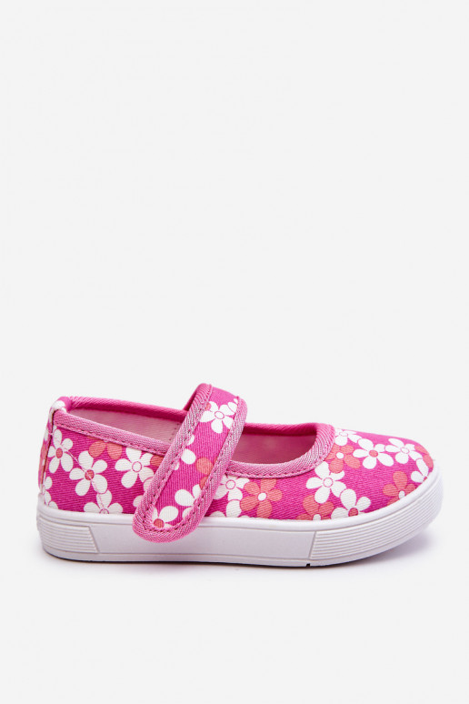 Vaikiškos balerinos su gėlių raštais rožinės spalvos Noah