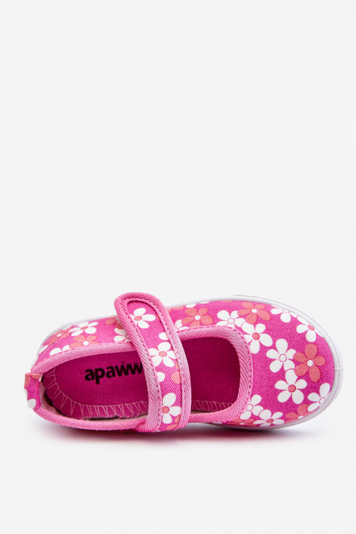 Vaikiškos balerinos su gėlių raštais rožinės spalvos Noah