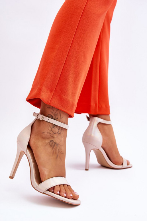 sandalai aukštakulniai bateliai smėlio spalvos Rayden