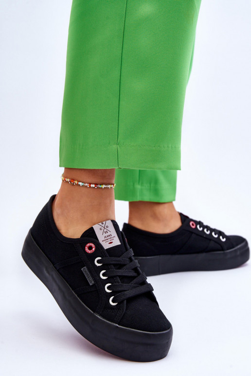 Moteriški batai su platforma Cross Jeans LL2R4039 juodos spalvos