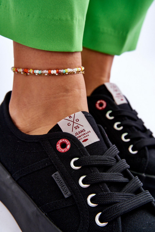 Moteriški batai su platforma Cross Jeans LL2R4039 juodos spalvos