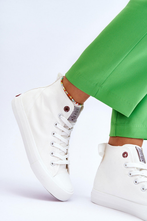 Klasikinio modelio laisvalaikio batai su auliuku Cross Jeans LL2R4086C baltos spalvos