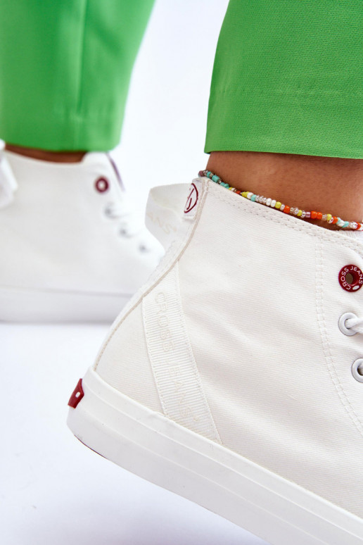 Klasikinio modelio laisvalaikio batai su auliuku Cross Jeans LL2R4086C baltos spalvos