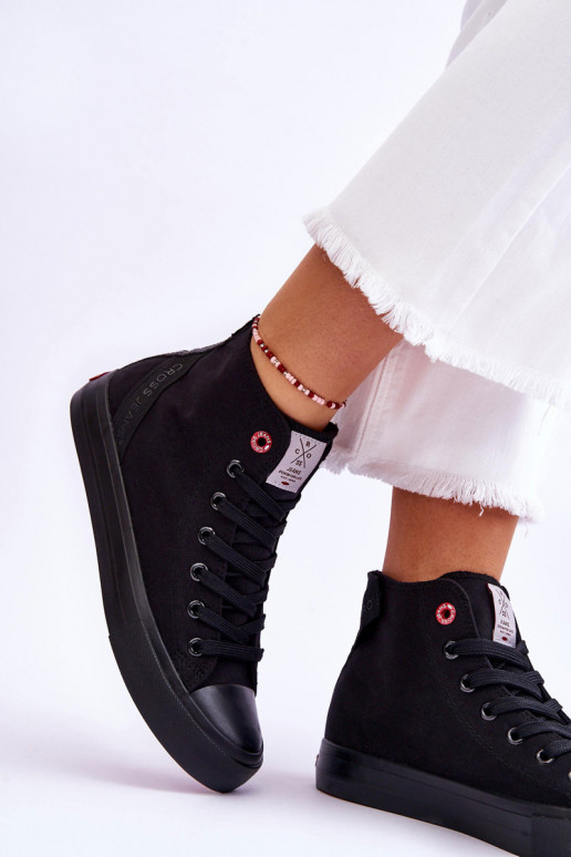 Klasikinio modelio laisvalaikio batai su auliuku Cross Jeans LL2R4088C juodos spalvos