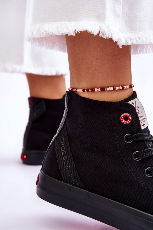 Klasikinio modelio laisvalaikio batai su auliuku Cross Jeans LL2R4088C juodos spalvos