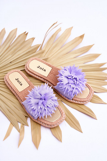 iš zomšos Šlepetės su ornamentais Violetinės spalvos Giorgia 2