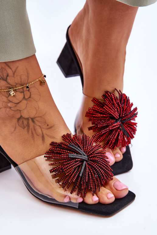 Perregimos šlepetės su kulniukais S.Barski KV-AP658-1 juodos spalvos