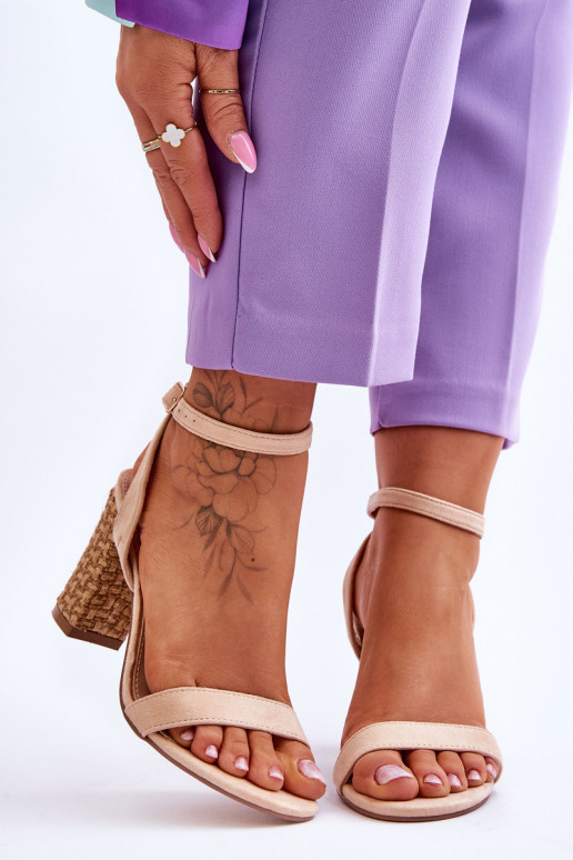 Zomšinės basutės smėlio spalvos Selila