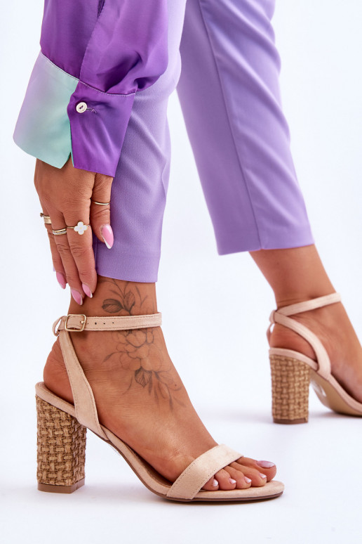 Zomšinės basutės smėlio spalvos Selila