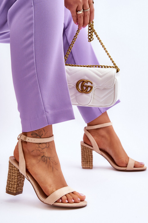 Zomšinės basutės smėlio spalvos Selila