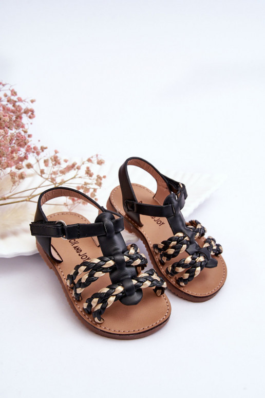 Vaikiškos basutės su dirželiais juodos spalvos Sammy