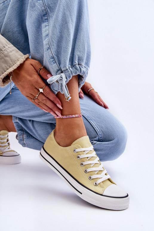 Moteriški klasikinio stiliaus sportiniai bateliai geltonos spalvos Vegas