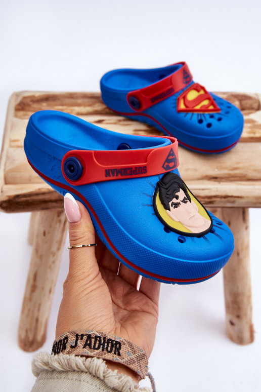 Vaikiškos crocs stiliaus šlepetės Superman Grendene Kids JJ385004 mėlynos spalvos