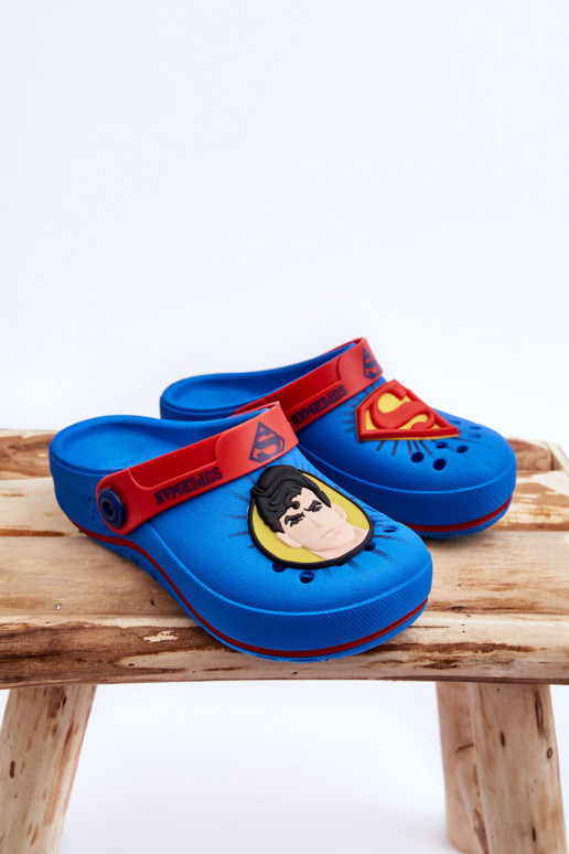 Vaikiškos crocs stiliaus šlepetės Superman Grendene Kids JJ385004 mėlynos spalvos