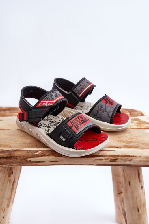 Vaikiškos basutės Grendene Kids JJ385011 Juodos ir-raudonos spalvos