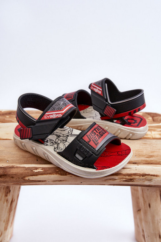 Vaikiškos basutės Grendene Kids JJ385011 Juodos ir-raudonos spalvos