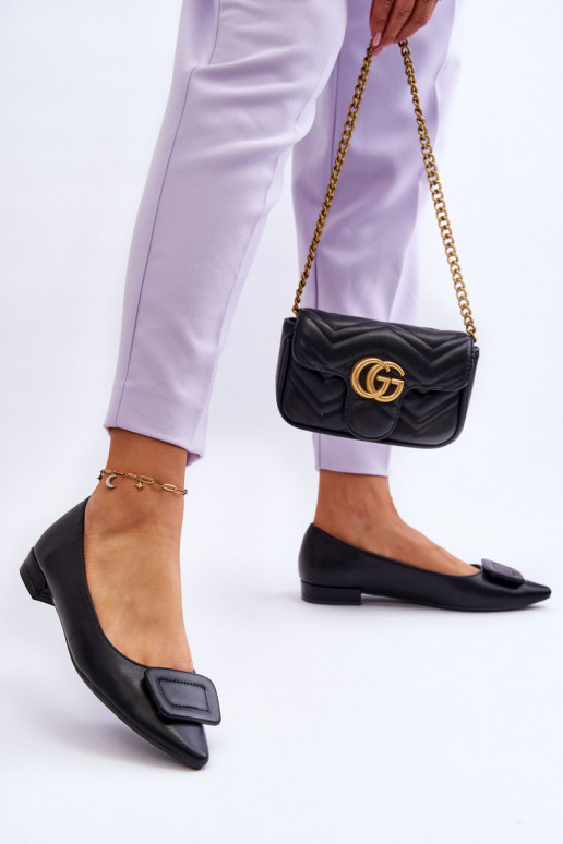 Klasikinio modelio Balerinos su ornamentais juodos spalvos Rivea