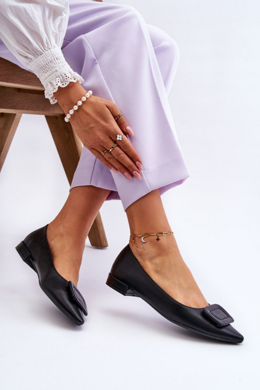 Klasikinio modelio Balerinos su ornamentais juodos spalvos Rivea