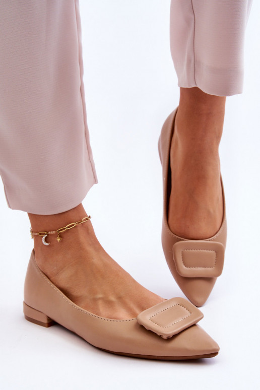 Klasikinio modelio Balerinos su ornamentais smėlio spalvos Rivea