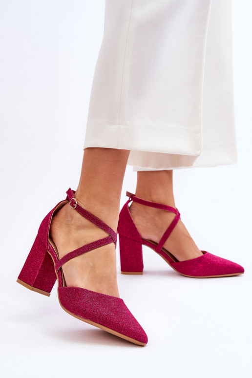 Blizgus aukštakulniai bateliai rožinės spalvos Galaxy