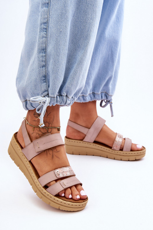 Basutės su lipniais užsegimais rožinės spalvos Fresh Look