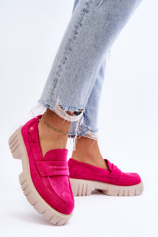 Moteriški zomšiniai pusbačiai rožinės spalvos Fiorell