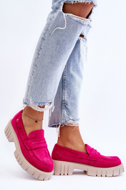 Moteriški zomšiniai pusbačiai rožinės spalvos Fiorell