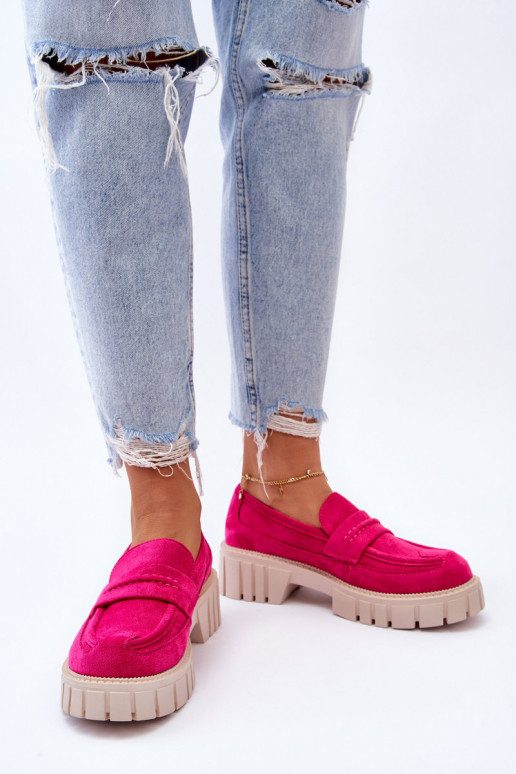 Moteriški zomšiniai pusbačiai rožinės spalvos Fiorell