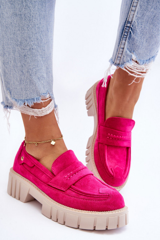 Moteriški zomšiniai pusbačiai rožinės spalvos Fiorell