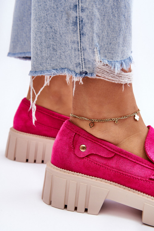 Moteriški zomšiniai pusbačiai rožinės spalvos Fiorell