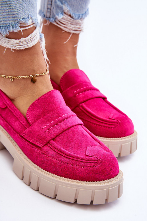 Moteriški zomšiniai pusbačiai rožinės spalvos Fiorell