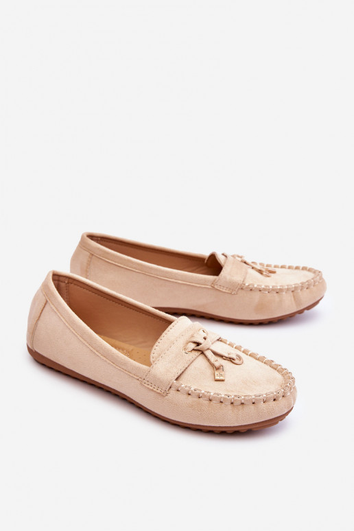 Klasikiniai zomšiniai mokasinai smėlio spalvos Good Time