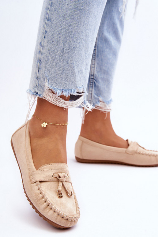 Klasikiniai zomšiniai mokasinai smėlio spalvos Good Time