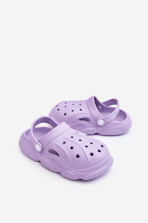Vaikiškos Crocs tipo šlepetės Violetinės spalvos Cloudy