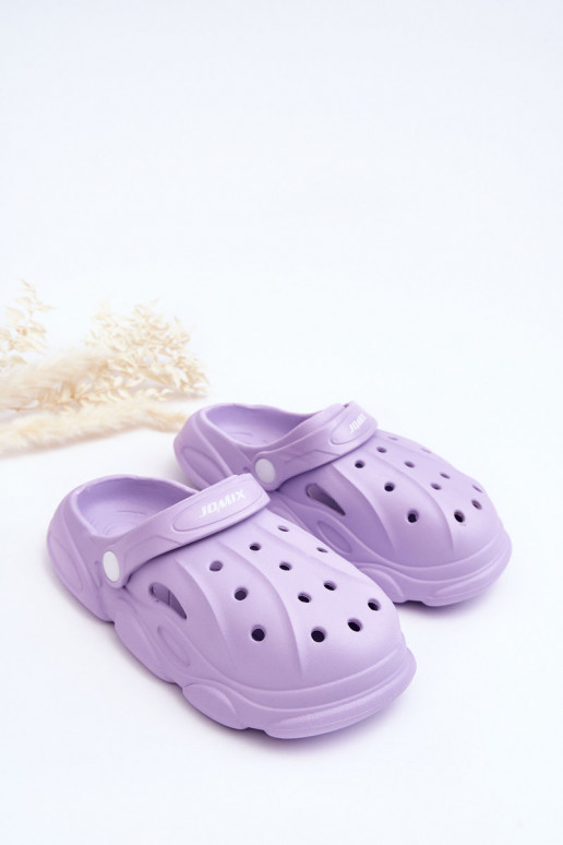 Vaikiškos Crocs tipo šlepetės Violetinės spalvos Cloudy