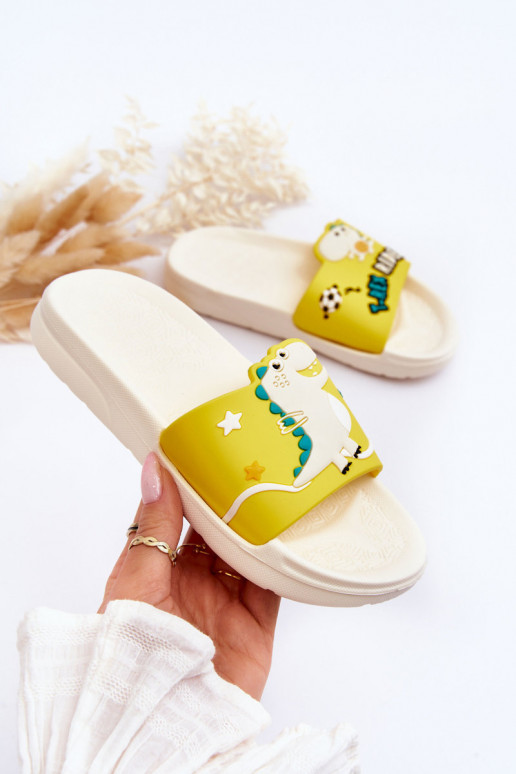 Vaikiškos šlepetės T-Rex smėlio spalvos Bernis