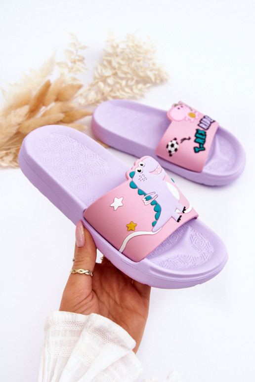 Vaikiškos šlepetės T-Rex Violetinės spalvos Bernis