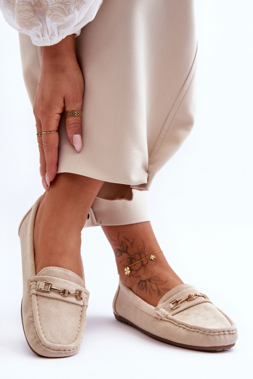 Klasikiniai zomšiniai mokasinai smėlio spalvos Corinell