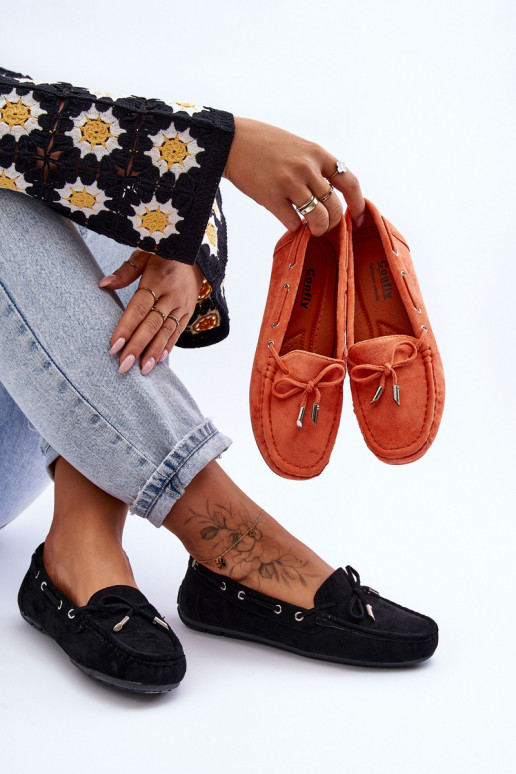 Elegantiški zomšiniai mokasinai juodos spalvos Si Passione