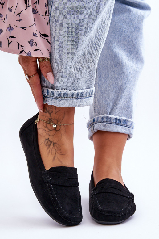 Elegantiški zomšiniai mokasinai Juodos spalvos Lenvie