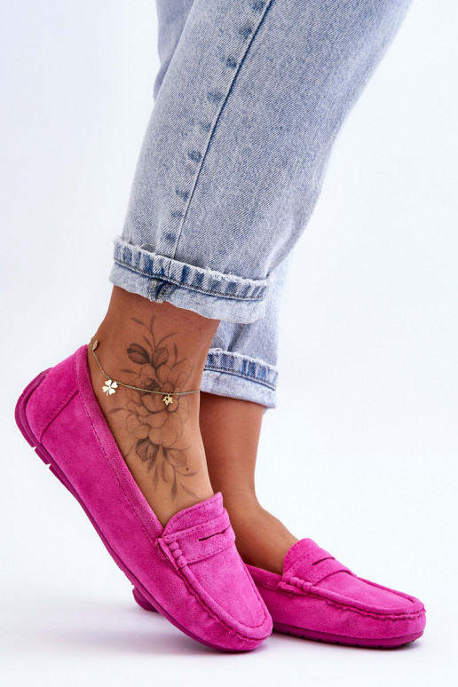 Elegantiški zomšiniai mokasinai rožinės spalvos Lenvie